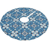 タイル地中海の，ポルトガル語， Azulejo, Majolica ブラッシュドポリエステルツリースカート (アングル)