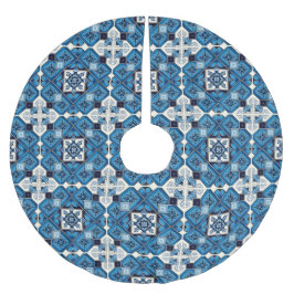 タイル地中海の，ポルトガル語， Azulejo, Majolica ブラッシュドポリエステルツリースカート