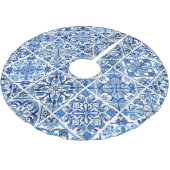 タイル地中海の，ポルトガル語， Azulejo, Majolica ブラッシュドポリエステルツリースカート (アングル)