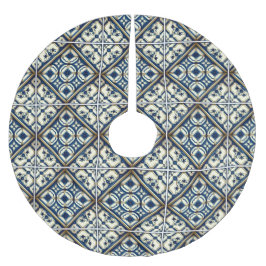 タイル地中海の，ポルトガル語， Azulejo, Majolica ブラッシュドポリエステルツリースカート