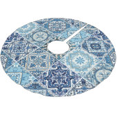 タイル地中海の，ポルトガル語， Azulejo, Majolica ブラッシュドポリエステルツリースカート (アングル)