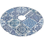 タイル地中海の，ポルトガル語， Azulejo, Majolica ブラッシュドポリエステルツリースカート (アングル)