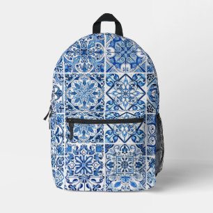 タイル地中海の,ポルトガル語, Azulejo, Majolica プリントバックパック