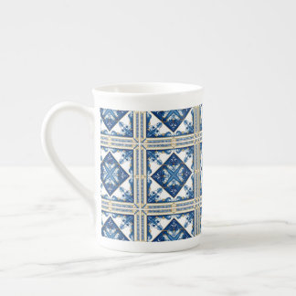 タイル地中海の,ポルトガル語, Azulejo, Majolica ボーンチャイナマグカップ