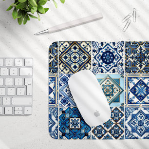 タイル地中海の,ポルトガル語, Azulejo, Majolica マウスパッド