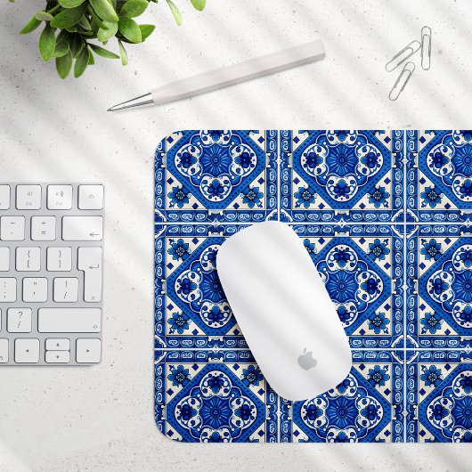 タイル地中海の，ポルトガル語， Azulejo, Majolica マウスパッド