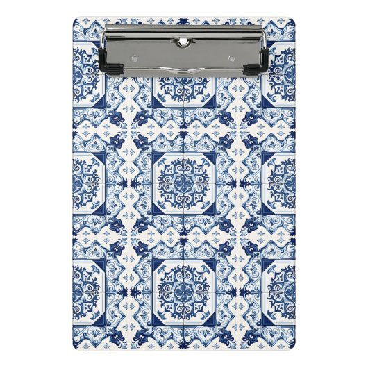 タイル地中海の,ポルトガル語, Azulejo, Majolica ミニクリップボード (正面)