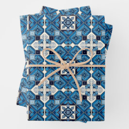 タイル地中海の，ポルトガル語， Azulejo, Majolica ラッピングペーパーシート