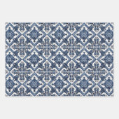タイル地中海の，ポルトガル語， Azulejo, Majolica ラッピングペーパーシート (正面2)