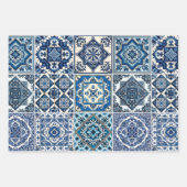 タイル地中海の，ポルトガル語， Azulejo, Majolica ラッピングペーパーシート (正面2)