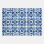 タイル地中海の，ポルトガル語， Azulejo, Majolica ラッピングペーパーシート (正面)
