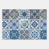 タイル地中海の，ポルトガル語， Azulejo, Majolica ラッピングペーパーシート (正面3)