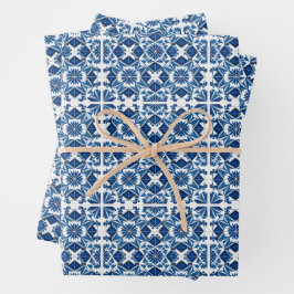 タイル地中海の，ポルトガル語， Azulejo, Majolica ラッピングペーパーシート