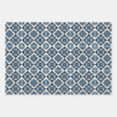 タイル地中海の，ポルトガル語， Azulejo, Majolica ラッピングペーパーシート (正面)