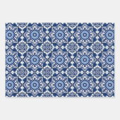 タイル地中海の，ポルトガル語， Azulejo, Majolica ラッピングペーパーシート (正面)