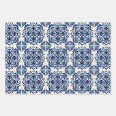 タイル地中海の，ポルトガル語， Azulejo, Majolica ラッピングペーパーシート (正面3)
