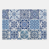タイル地中海の，ポルトガル語， Azulejo, Majolica ラッピングペーパーシート (正面2)
