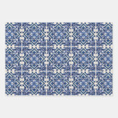 タイル地中海の，ポルトガル語， Azulejo, Majolica ラッピングペーパーシート (正面)