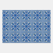 タイル地中海の,ポルトガル語, Azulejo, Majolica ラッピングペーパーシート (正面)