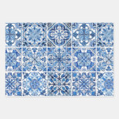 タイル地中海の，ポルトガル語， Azulejo, Majolica ラッピングペーパーシート (正面)