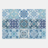 タイル地中海の，ポルトガル語， Azulejo, Majolica ラッピングペーパーシート (正面2)