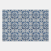 タイル地中海の，ポルトガル語， Azulejo, Majolica ラッピングペーパーシート (正面3)
