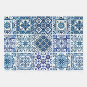タイル地中海の,ポルトガル語, Azulejo, Majolica ラッピングペーパーシート (正面2)