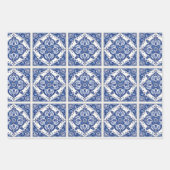 タイル地中海の，ポルトガル語， Azulejo, Majolica ラッピングペーパーシート (正面)