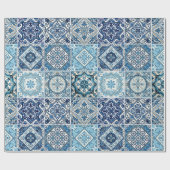 タイル地中海の，ポルトガル語， Azulejo, Majolica ラッピングペーパー (フラット)