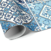 タイル地中海の，ポルトガル語， Azulejo, Majolica ラッピングペーパー (ロールコーナー)