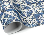 タイル地中海の，ポルトガル語， Azulejo, Majolica ラッピングペーパー (ロールコーナー)