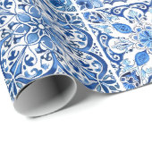 タイル地中海の，ポルトガル語， Azulejo, Majolica ラッピングペーパー (ロールコーナー)
