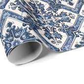 タイル地中海の，ポルトガル語， Azulejo, Majolica ラッピングペーパー (ロールコーナー)