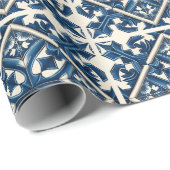 タイル地中海の,ポルトガル語, Azulejo, Majolica ラッピングペーパー (ロールコーナー)