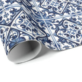 タイル地中海の，ポルトガル語， Azulejo, Majolica ラッピングペーパー (ロールコーナー)