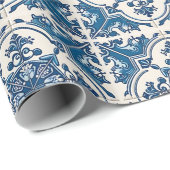 タイル地中海の，ポルトガル語， Azulejo, Majolica ラッピングペーパー (ロールコーナー)