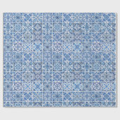 タイル地中海の，ポルトガル語， Azulejo, Majolica ラッピングペーパー (フラット)