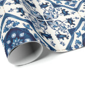 タイル地中海の，ポルトガル語， Azulejo, Majolica ラッピングペーパー (ロールコーナー)