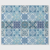 タイル地中海の，ポルトガル語， Azulejo, Majolica ラッピングペーパー (フラット)