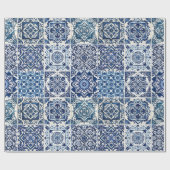 タイル地中海の，ポルトガル語， Azulejo, Majolica ラッピングペーパー (フラット)
