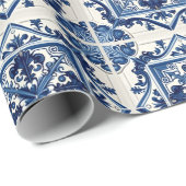 タイル地中海の，ポルトガル語， Azulejo, Majolica ラッピングペーパー (ロールコーナー)