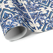 タイル地中海の，ポルトガル語， Azulejo, Majolica ラッピングペーパー (ロールコーナー)