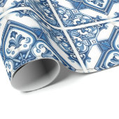 タイル地中海の，ポルトガル語， Azulejo, Majolica ラッピングペーパー (ロールコーナー)