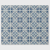 タイル地中海の，ポルトガル語， Azulejo, Majolica ラッピングペーパー (フラット)