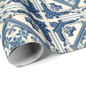 タイル地中海の，ポルトガル語， Azulejo, Majolica ラッピングペーパー (ロールコーナー)
