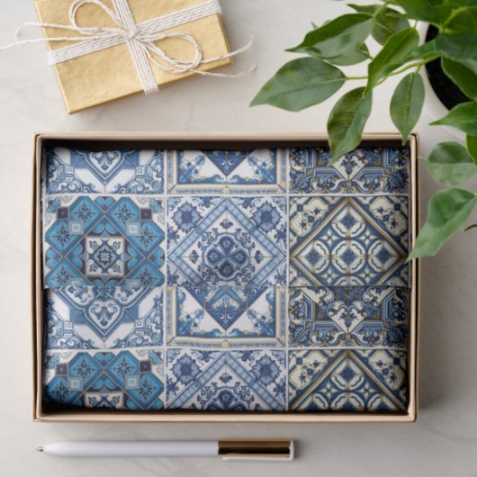 タイル地中海の，ポルトガル語， Azulejo, Majolica 薄葉紙 (ギフト)