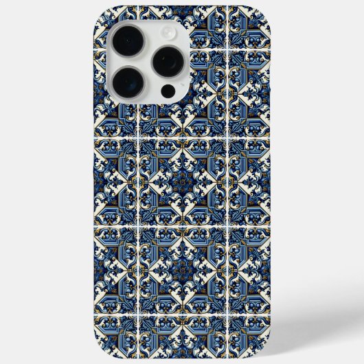 タイル地中海の，ポルトガル語， Azulejo, Majolica Case-Mate iPhoneケース (裏面)