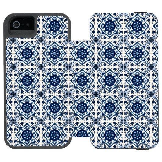 タイル地中海の,ポルトガル語, Azulejo, Majolica Incipio iPhoneウォレットケース (フォリオ Open)
