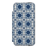 タイル地中海の,ポルトガル語, Azulejo, Majolica Incipio iPhoneウォレットケース (フォリオ 正面)