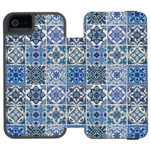タイル地中海の，ポルトガル語， Azulejo, Majolica iPhone SE/5/5sウォレットケース